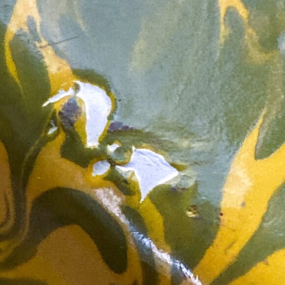 Set/5 Vintage Enamelware Divided Plates 12” Green, Mustard Yellow Graniteware - Picture 9 of 12